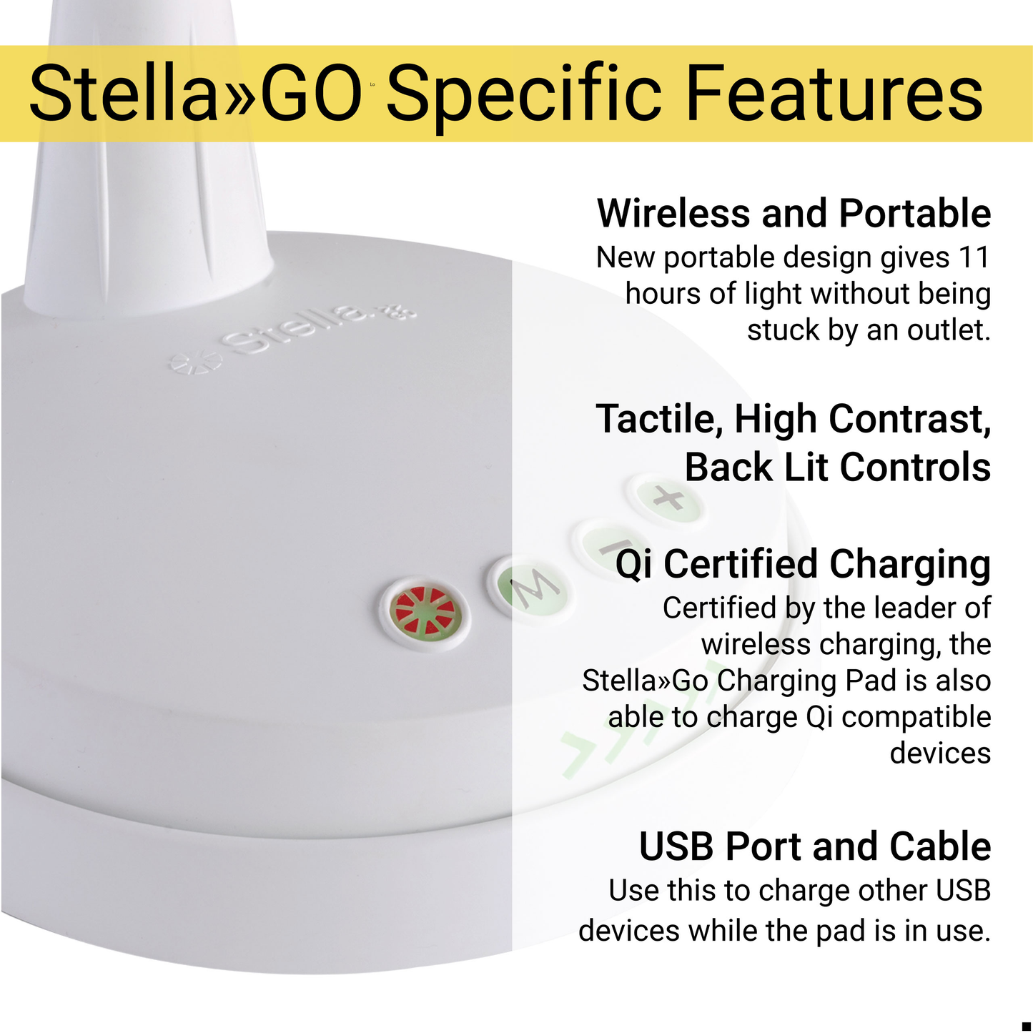 Stella»GO Portable Task Lamp + Charging Pad - Bulk Buy (Case of 4)